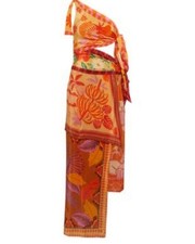 NWT Farm Rio Forest Mixed Scarves Midi Tie Dress SIZE Small