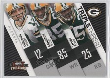 2009 Donruss Threads Triple Threat Aaron Rodgers Greg Jennings Ryan Grant 2d8