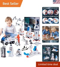 Interactive Space Shuttle Rocket Playset for Kids - Light, Sound, Spray Fun