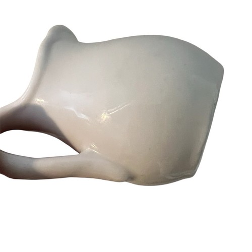 Antique Buffalo China 1924 White Creamer Pitcher Ruffle Drip Pottery Vintage 3” - Picture 5 of 7