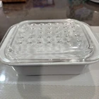 Corningware MC- 1- B Casserole Dish & Pyrex MC -1 -C Dimple Dot Lid Oven Vintage