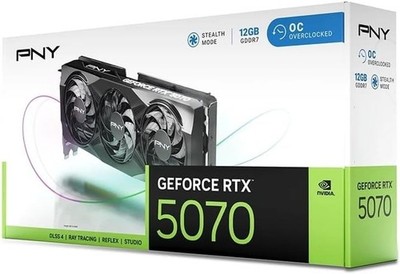 PNY NVIDIA GeForce RTX  5070 OC Triple Fan, Graphics Card 12GB GDDR7