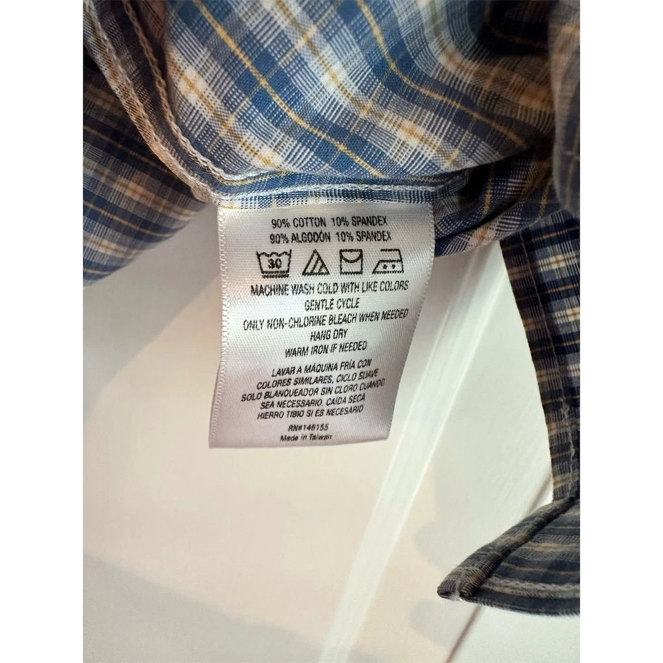 Camisa de hombre Fish Hippie a cuadros manga larga abotonada azul talla L solsticio AK100 Foto 4 de 4