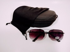 SemiRimless Sunglasses W/Gun Metal SpringTemple Frame Gradient Indigo PC Lenses