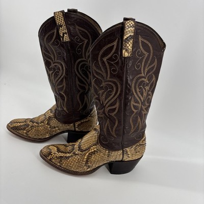 Vintage Dan Post Women s Size 7C Brown Snakeskin Leather Cowboy Boots