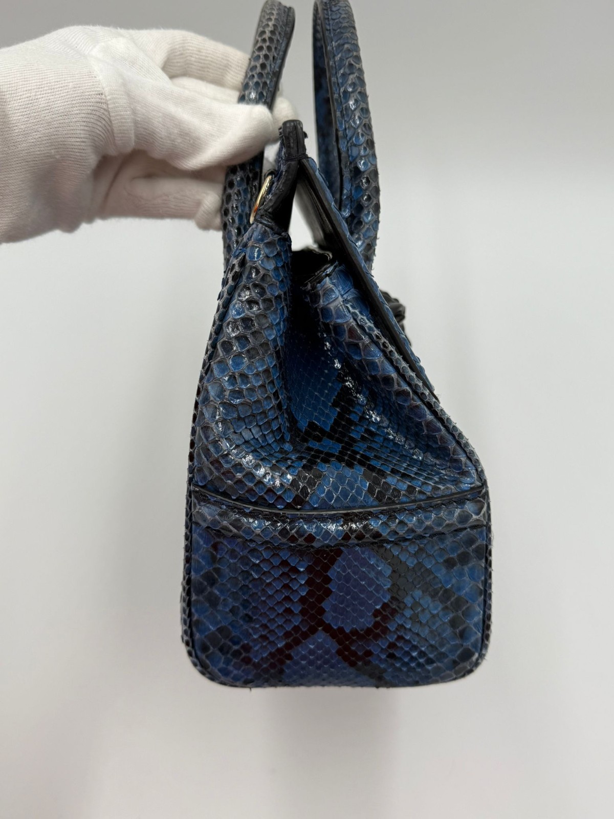 VERSACE PALAZZO EMPIRE BLUE PYTHON LEATHER BAG - image 8