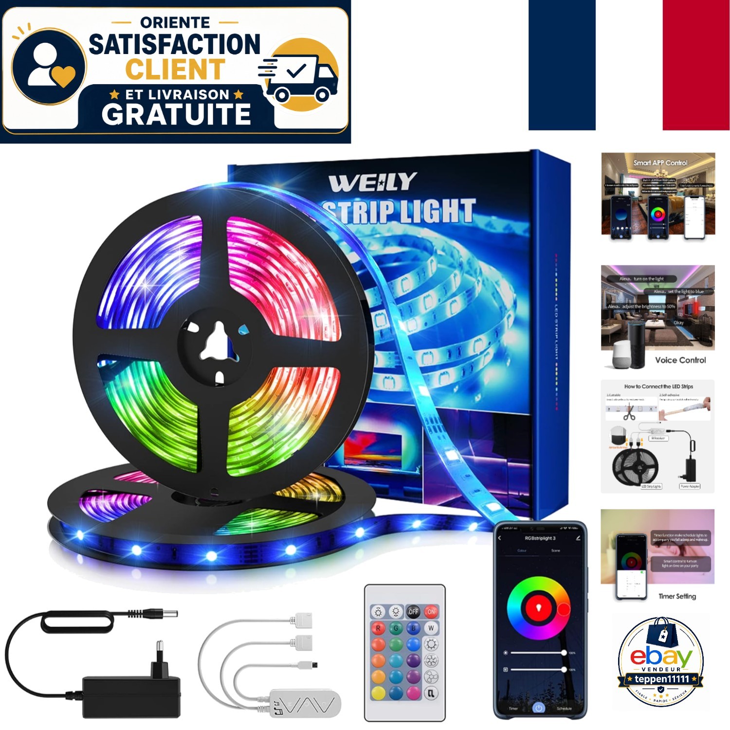 Bande LED WiFi 15m pour créer une ambiance lumineuse unique dans votre salon