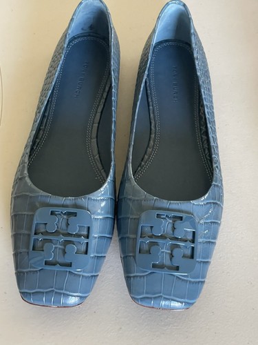 TORY BURCH DAMEN BALLERINAS AUS GEORGIA MIT KROKO-PRÄGUNG IN JEANSBLAU 10 - Bild 5 von 12