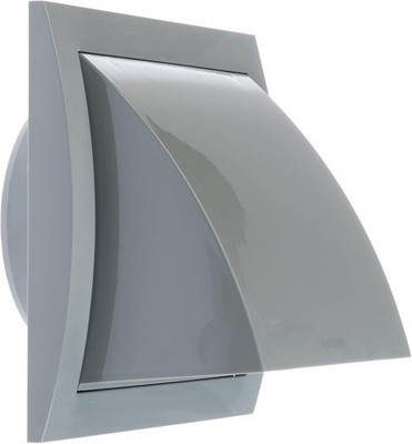 Steinberg14 Grau Wetterschutzgitter 125mm Abluft-Haube mit Rückstauklappe, 