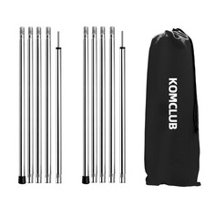 KOMCLUB Adjustable Tent Poles - Heavy Duty Stainless Steel, Lightweight, 78" ...