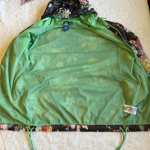 adidas Farm Rio Jacket Womens Small Floral Fruit Zip Windbreaker Trefoil - Picture 7 of 12