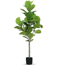 Artificial Fiddle Leaf Fig Tree 4ft -Indoor Outdoor, UV-Resistant Tall