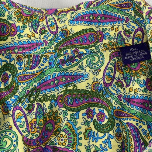 Alan Flusser Shirt Mens 2XL Paisley Floral Button Up Long Sleeve Psychedelic - Picture 7 of 10