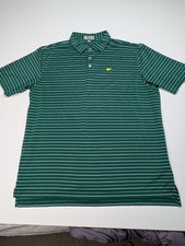 Masters Peter Millar Mens XXL Green Stripe Golf Polo Shirt Augusta National Logo