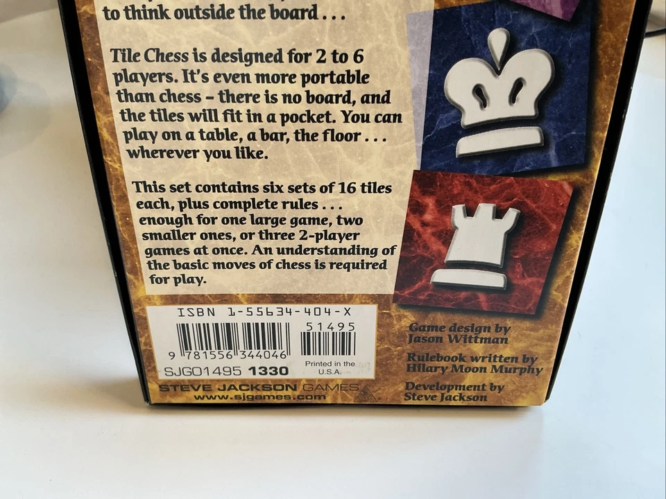 1999- Steve Jackson Games TILE CHESS Think Outside the Board - UNPUNCHED - Image 4 of 4