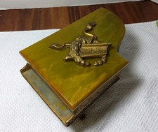 Vintage Butterscotch Bakelite Grand Piano Box, No Music Box