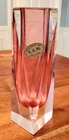 VAM Murano Pink Faceted Sommerso Crystal Vase 6.25"