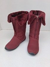 Womens Slip On Warm Plush Furry Lining Flat Ankle Boots Booties Light Size 7 NEW