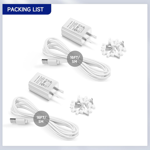 2Pack 16Ft/5M Charge Cable for Ring Stick up Cam Battery/Plug-In 3Rd Gen/2Nd Gen - Picture 6 of 8