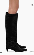 STAUD Wally Boots In Mahogany Black Suede SIZE 39