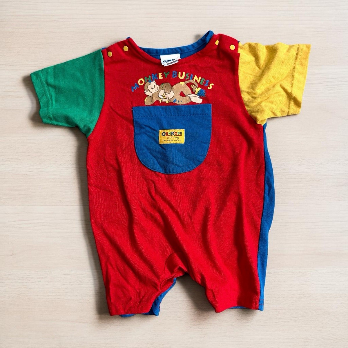 Vintage Oshkosh B'Gosh Romper Sz 18m Monkey Business Shorts