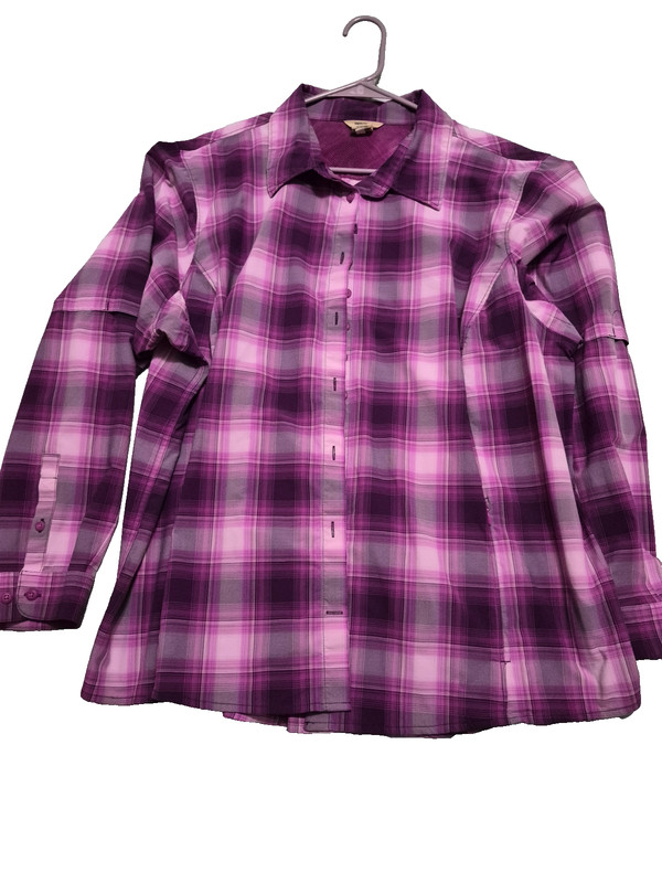 Duluth Trading Co Purple Plaid Blouse, Womens size 2x