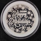 2024 Happy Holidays .999 1 Oz. Silver Round - Engravable Reverse