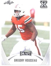 Gregory Rousseau RC 2021 Leaf Draft Base Set #39 ROOKIE NFL ID:154981