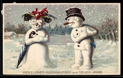 Schneemann schüttet sein Herz aus, Ansichtskarte 