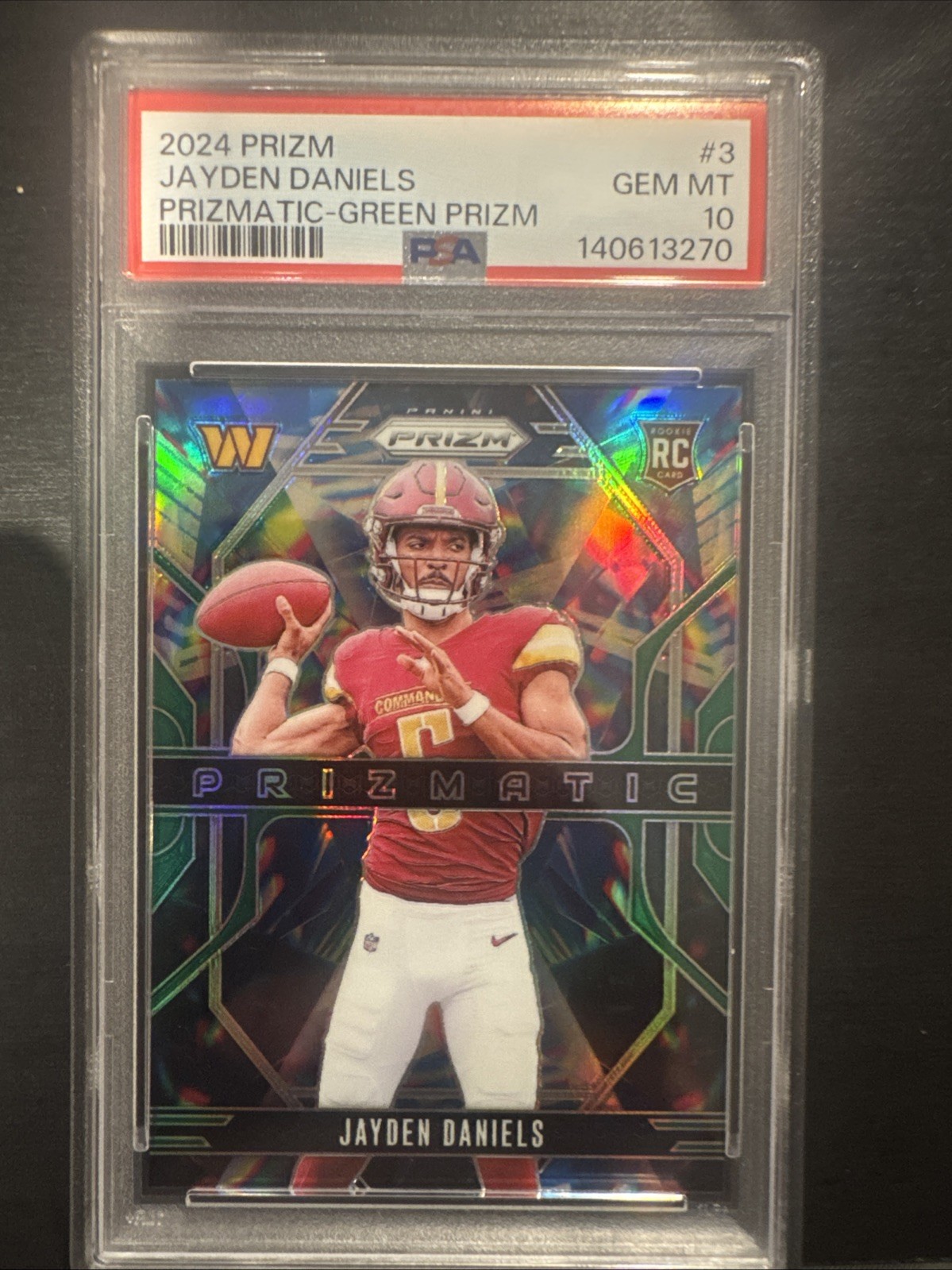 Jayden Daniels Panini Prizm Prizmatic #3 Green