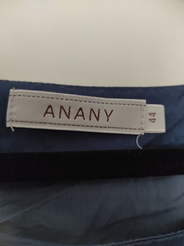 Nachtblaues Kleid Leinen mit schöner Stickerei und Seidenvolants Gr 42 - Bild 4 von 6