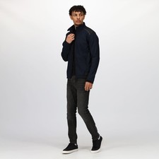 Regatta Sandstorm navy men's softshell reflective trim jacket #TRA651