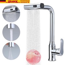 Niederdruck Küchenarmatur Ausziehbar Edelstahl mit 3 Strahlarten Einhebelmischer