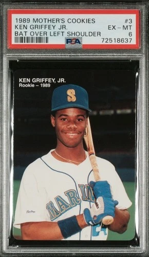 1989 Mother s Cookies #3 Ken Griffey Jr. Rookie PSA 6 NM Bat Over Left Shoulder