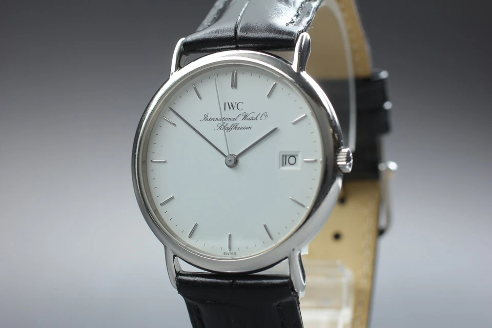 [Exc+5] IWC Portofino 3331 Cal.2210 33mm White Dial Date Quartz Herrenuhr JP - Bild 2 von 4