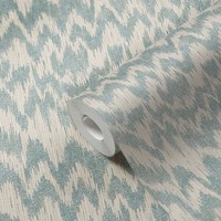 Tapete Ethno Stil Mit Textur & Metallic-Effekt – Beige, Blau