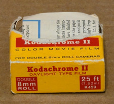 Vintage KODAK KODACHROME II Daylight Movie Film Double 8mm 25ft Roll Ex in 1971
