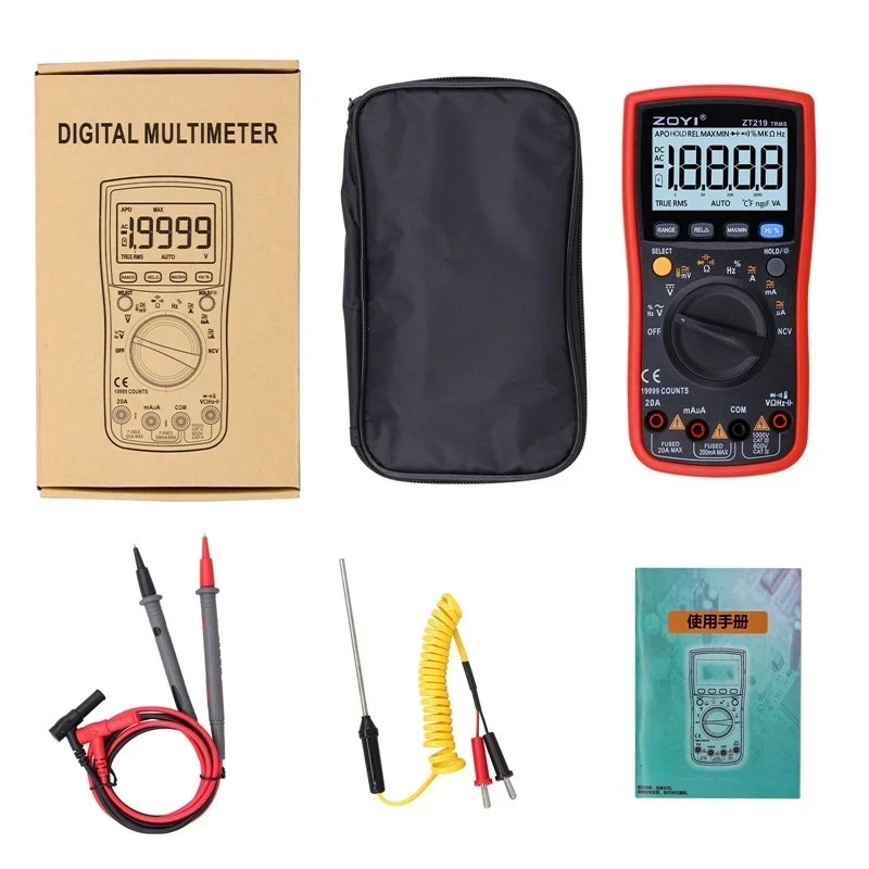 ZOYI ZT219 Digital Multimeter 19999 Analog Tester True RMS Professional Multimet
