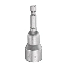 Nut Driver Drill Bit 14mm Socket 1/4" Hex Shank 2.56" Long Magnetic Setter