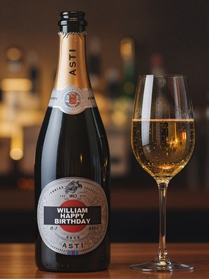 Personalisiertes Martini Asti Spumante Flaschenetikett/Aufkleber - JEDEN TEXT/ANLASS HINZUFÜGEN