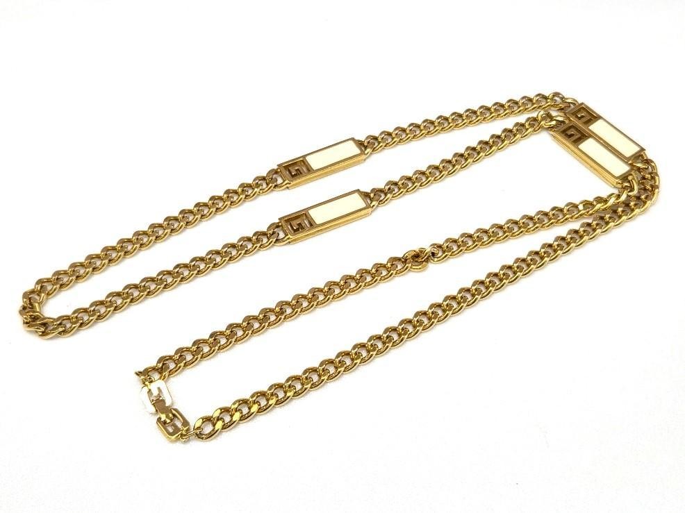 アクセサリー Vintage GIVENCHY Long Necklace Gold Givenchy Heavy Long Curb Chain Vintage Necklace - 24 Wishes