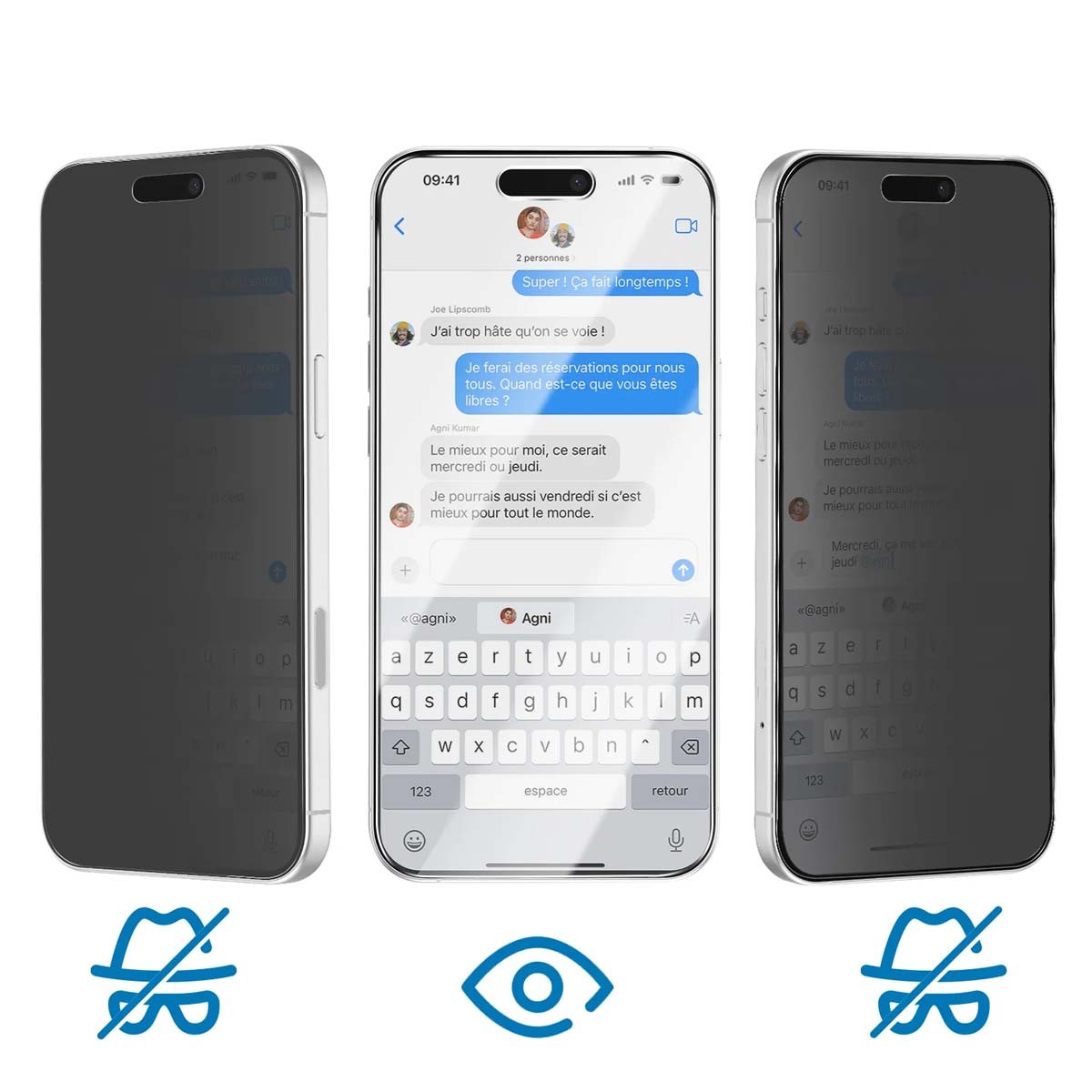 Protection Écran Privacy iPhone 16 Verre Trempé Anti-espion 3D