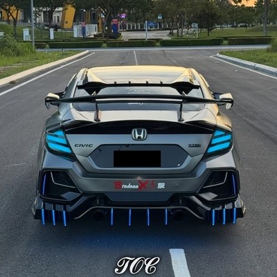 LED Tail Lights RGB Smoked For 2016-2021 10th Gen Honda Civic Sedan EX EXL EXT