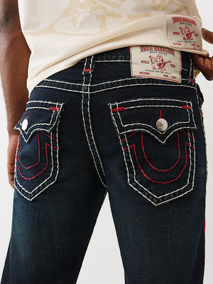 True Religion Men's Billy Dark Rinse Bootcut Super T Jeans 34'' Inseam - 109658