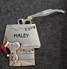 Peanuts  Hallmark  Snoopy  Haley  Woodstock  Doghouse  Metal  Ornament 