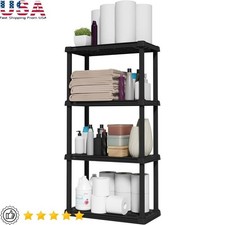 4-Tier Heavy Duty Storage Shelf Organizer Easy Assembly Compact Design New