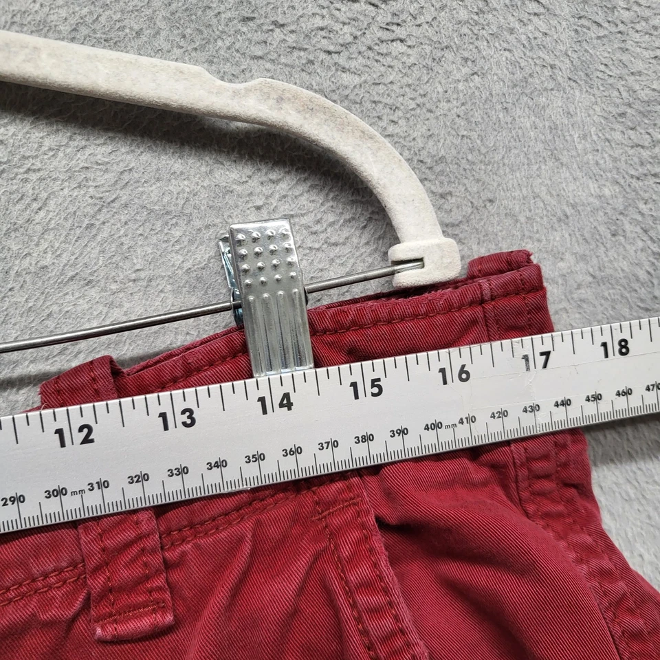 Pantalones Cortos American Eagle Outfitters Hombres 34 Rojo Carga Sarga Y2K Sueltos Patín Exterior Foto 4 de 4