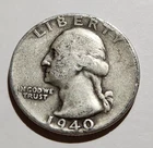 1940‑S Washington Quarter • 90% Silver • Circulated • X120