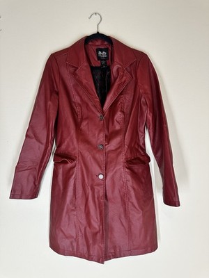 Buffy The Vampire Slayer Red Faux Leather Trench Coat Jacket 2016 FOX M