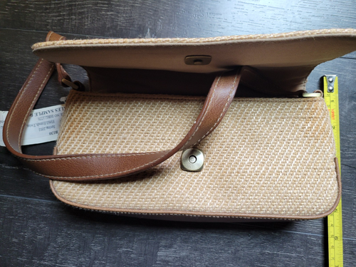 NWT Vintage Liz Claiborne First Issue Small Brown/Tan/Natural Weaved Purse - Picture 9 of 9
